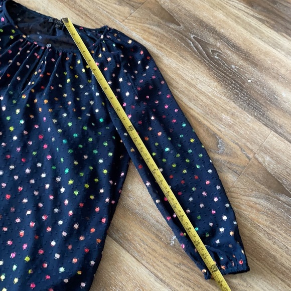 J Crew Pullover Blouse in Rainbow Clip Dot Chiffon - Picture 8 of 13